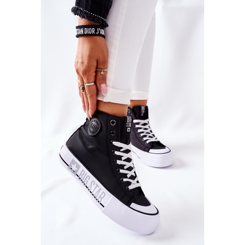 Visoke tenisice na crnoj platformi Big Star II274012 crna 2