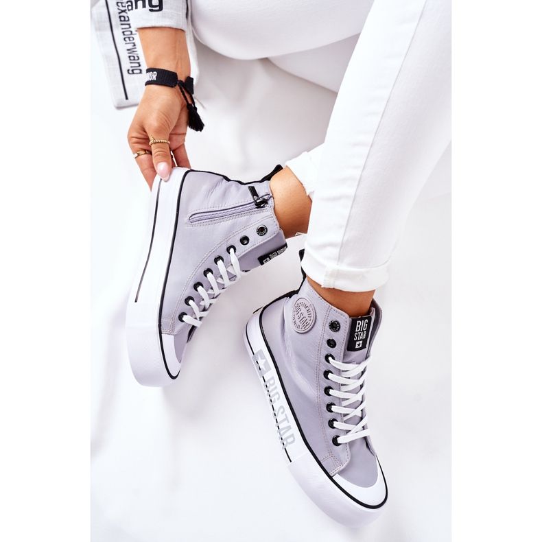 Visoke tenisice na sivoj platformi Big Star II274016 siva 1