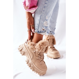 BM Ženske tople čizme bež boje Limerick kaki 2