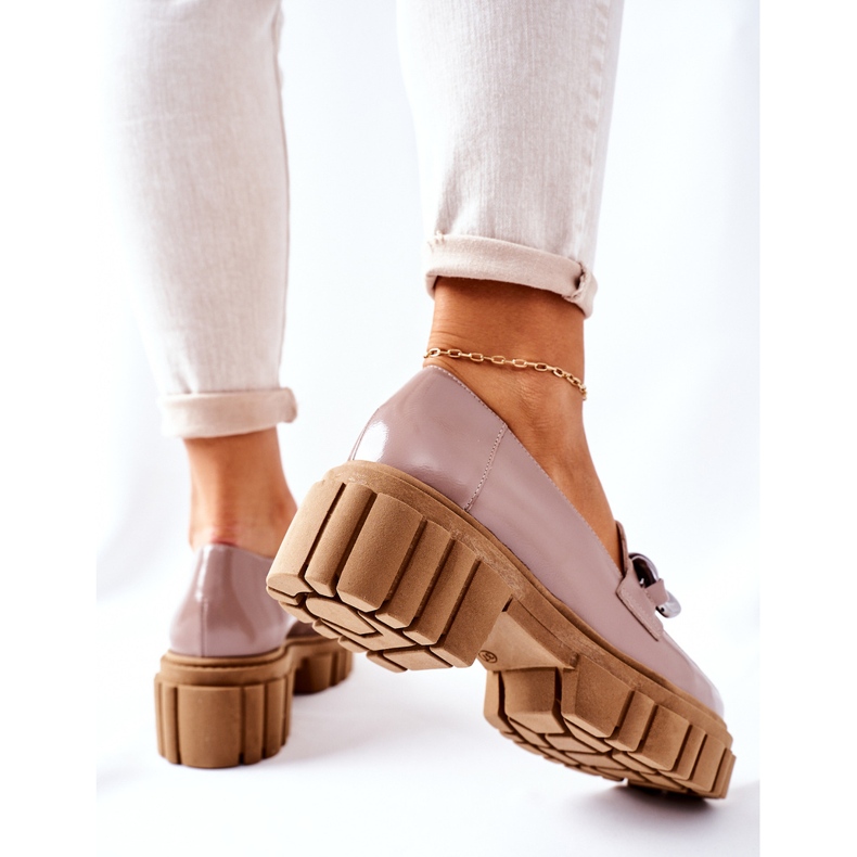 Ženske cipele Brogues Kožne cappuccino Laura Messi 2339 bež 1