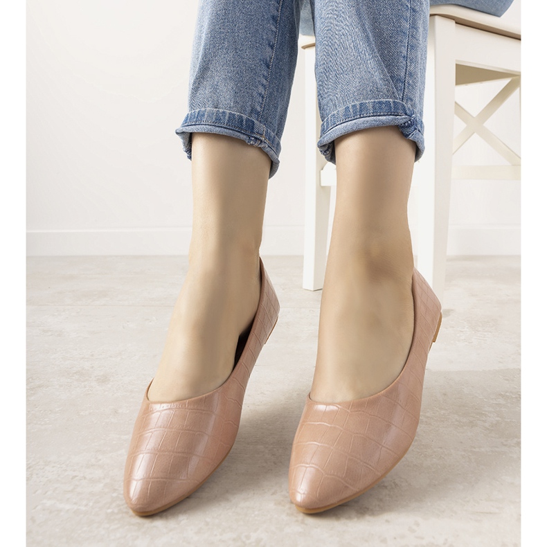 Ružičaste balerine u uzorku krokodilske kože Camilia ružičasta 1