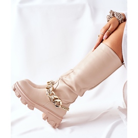 PB1 Visoke bež čizme Cecina 1