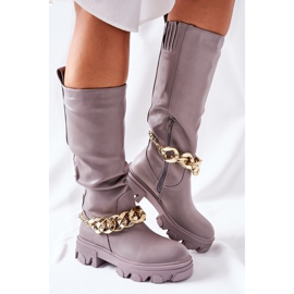 PB1 Sive čizme visoke Cecine siva 1