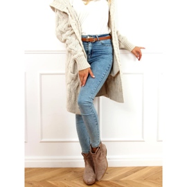 Ženske kaubojske čizme bež 99-65 Taupe 1