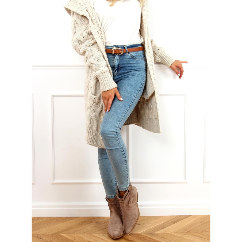 Ženske kaubojske čizme bež 99-65 Taupe 1