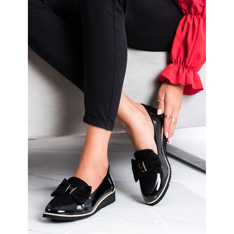 Goodin Lagane cipele s mašnom crna 1