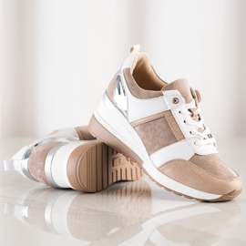 VINCEZA ležerne tenisice bež bijela smeđa 1