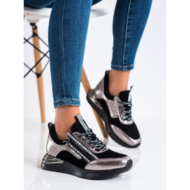 VINCEZA tenisice s patentnim zatvaračem crno zlatna 2