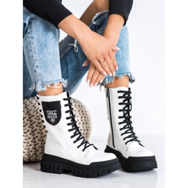 SHELOVET Bijele čizme na platformu bijela 2