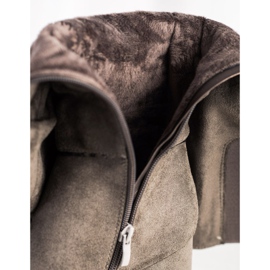 M.Daszyński Elegantne čizme na postu siva 1