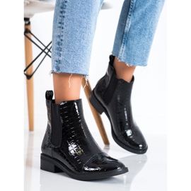 Goodin Lakirane čizme Jodhpur Snake Print crno 2