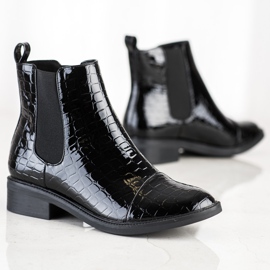 Goodin Lakirane čizme Jodhpur Snake Print crno 1
