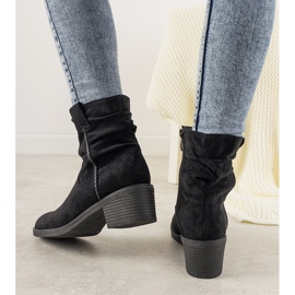 Crne prošivene čizme za žene Cognac crna 1