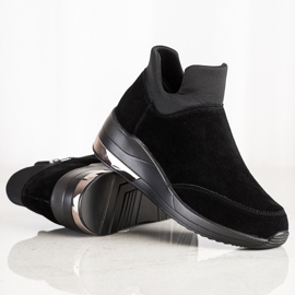 Filippo Kožne tenisice na patentni zatvarač crna 1