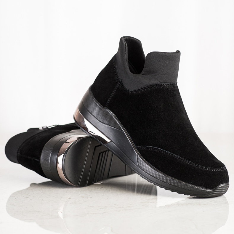 Filippo Kožne tenisice na patentni zatvarač crno 1