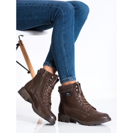 SHELOVET Tople čizme na vezanje smeđa 2