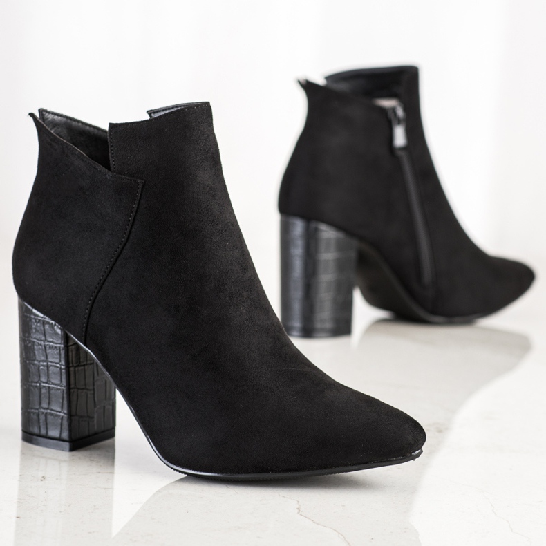 Vinceza Čizme sa potpeticom sa zmijskim printom crna 1