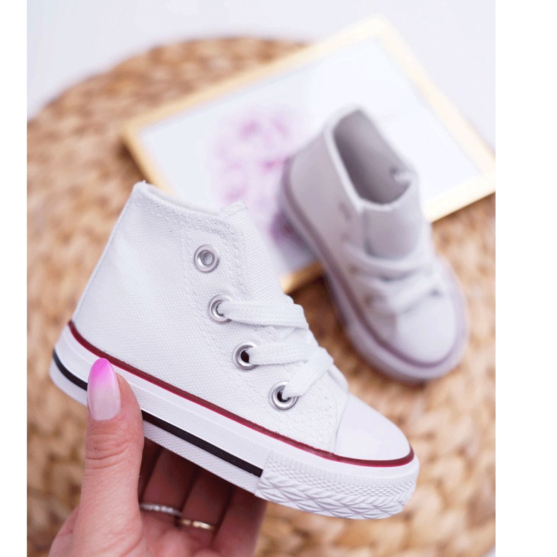 FRROCK Dječje klasične visoke bijele Filemon tenisice bijela 4