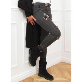 Čizme na skrivenom klinu crne KL-711 Crne crno 1