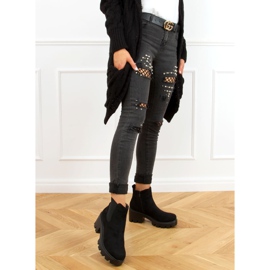 Crne čizme Chelsea s debelim potplatima CH19201 Crna 1