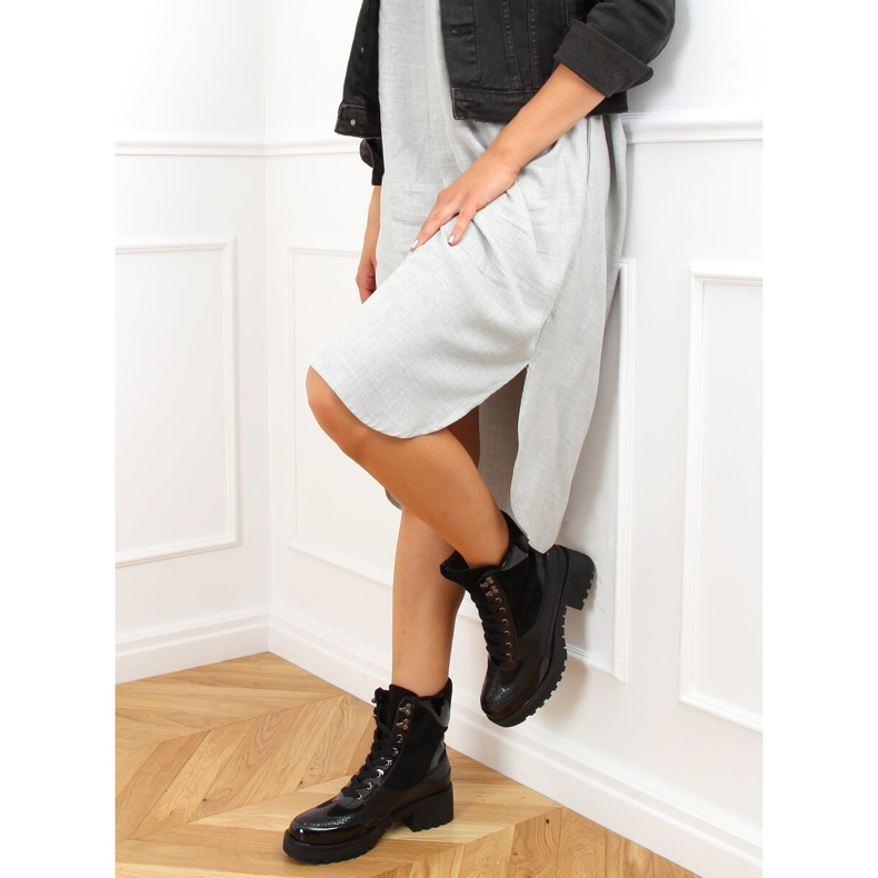 Čizme na debelom potplatu KL-757 Crna 2