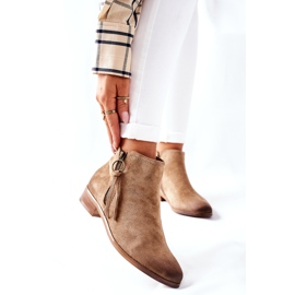 Vinceza Ženske tople čizme od antilopa Bež Janice 2