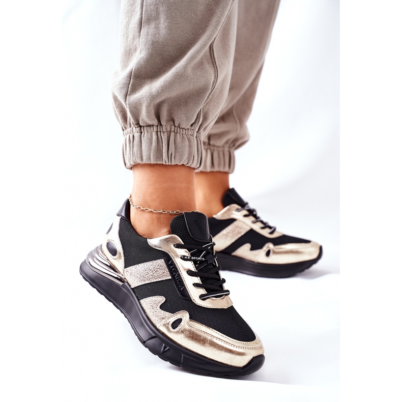 Vinceza Ženske sportske cipele Tenisice Crna i zlatna Manitoba crno 2