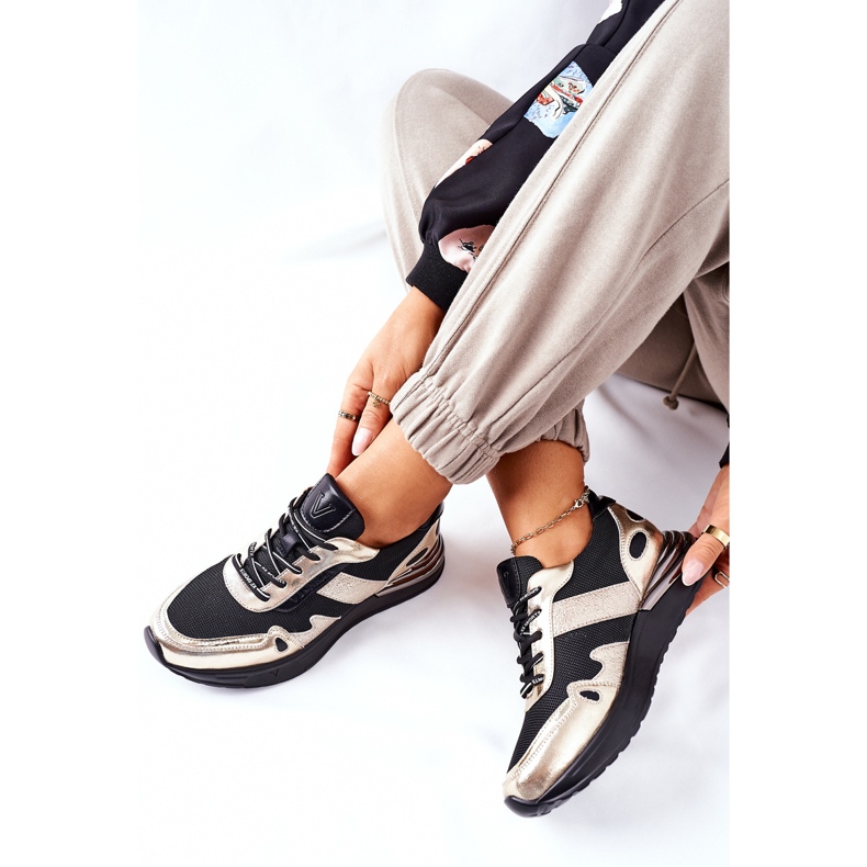 Vinceza Ženske sportske cipele Tenisice Crna i zlatna Manitoba crno 1