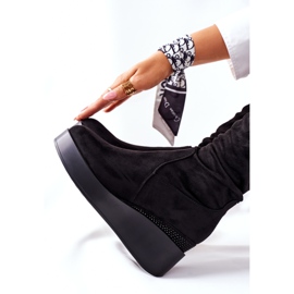 S.Barski Čizme od antilopa na klin S. Barski Crna Celina crno 1