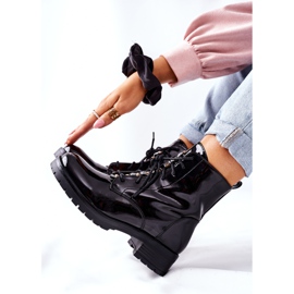 S.Barski Ženske čizme lakirane crne manijane crno 1