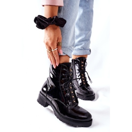 S.Barski Ženske čizme lakirane crne manijane crno 2