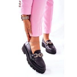 Ženske natikače Kožne natikače crne Laura Messi 2383 crno 2