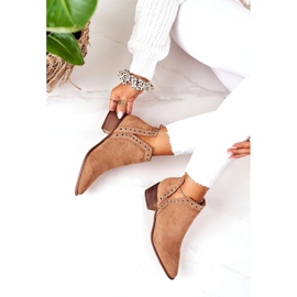 Ažurne čizme s izrezima, Camel Western bež 1