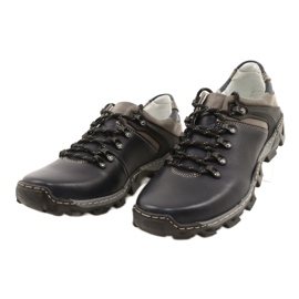 Bednarek Polish Shoes Muške kožne cipele za planinarenje 116 mornarsko plava siva 2