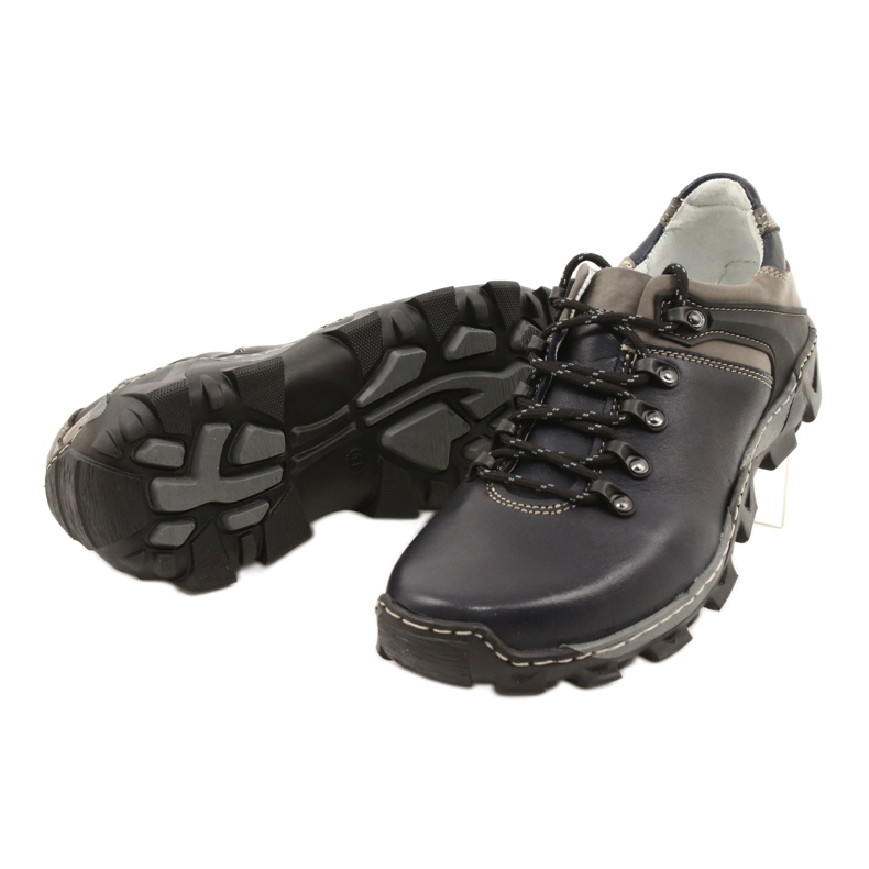 Bednarek Polish Shoes Muške kožne cipele za planinarenje 116 tamnoplava siva 3