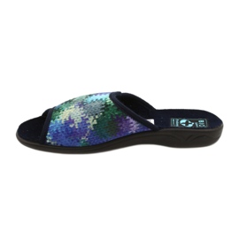 Ženske papuče Adanex 26264 Sweet tamnoplava plava zelena 1