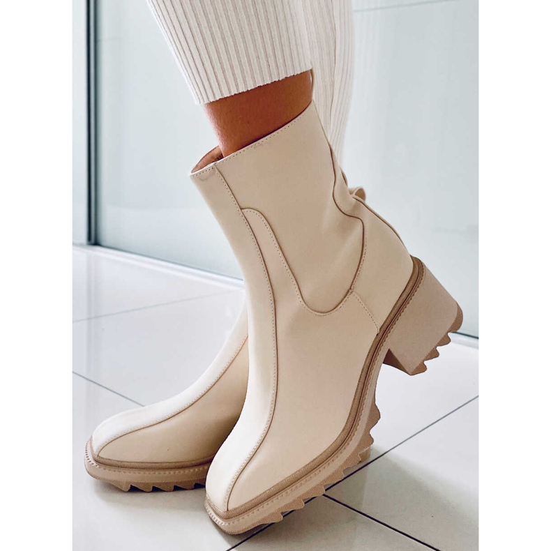 Krem ženske čizme QT33P Bež 1