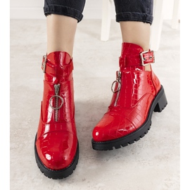 Crvene čizme u uzorku krokodilske kože Hadley crvena 1