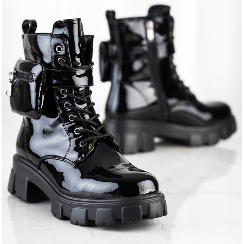 Weide Lakirani radnici s džepom crna 1