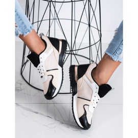 SHELOVET Šarene tenisice s mrežom bež crna 1