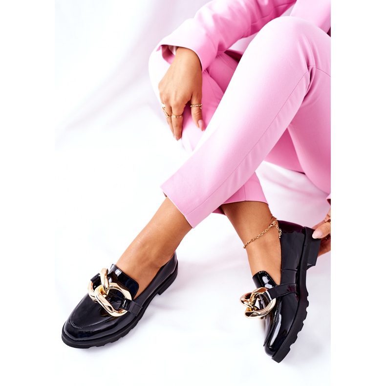 Kožne cipele Nicole Lacquered Black 2665 crna 1