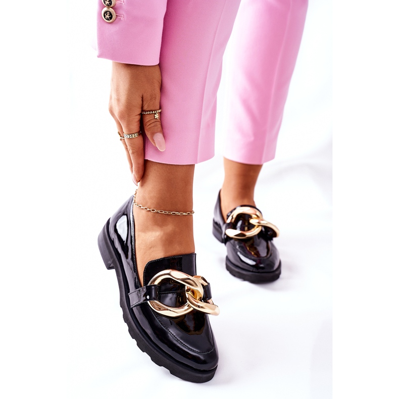 Kožne cipele Nicole Lacquered Black 2665 crno 2