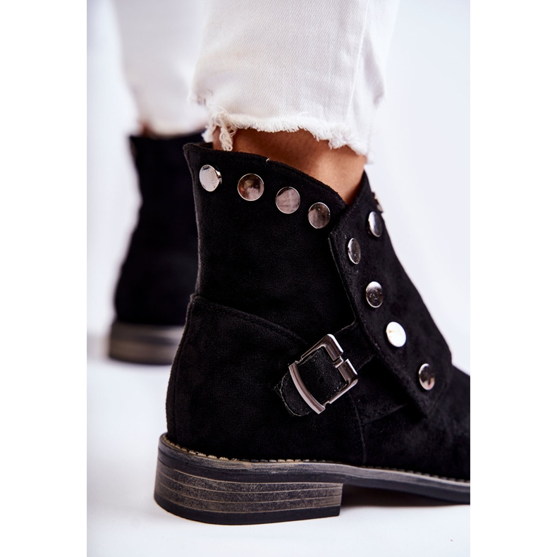 S.Barski Ženske čizme od antilopa s kopčom S. Barski Crna Merk crno 2