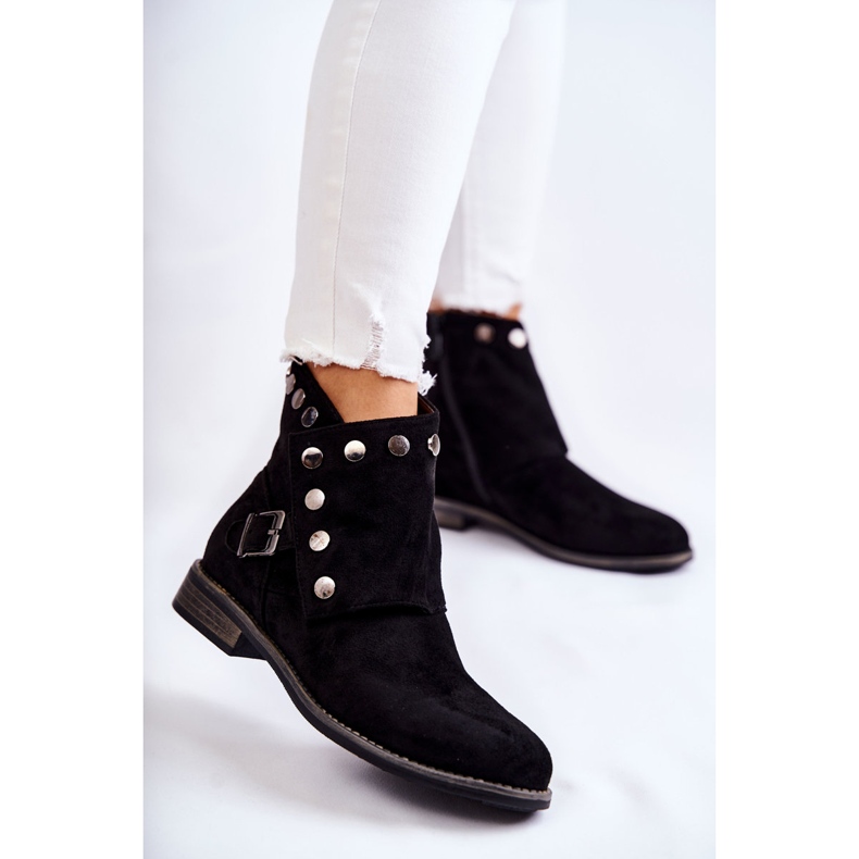 S.Barski Ženske čizme od antilopa s kopčom S. Barski Crna Merk crno 1