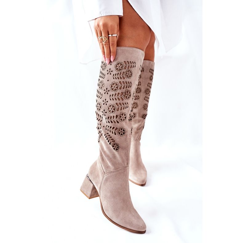Lewski Shoes Suede Lewski Čizme Ažurna smeđa Romena 2