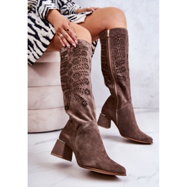 Lewski Shoes Suede Lewski Čizme Ažurna smeđa Romena 2