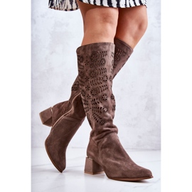 Lewski Shoes Suede Lewski Čizme Ažurna smeđa Romena 1