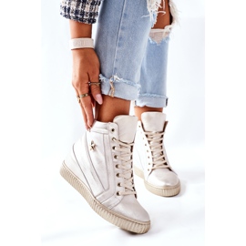 Lewski Shoes Ženske sportske kožne cipele Lewski Golden 3079 zlatni 2