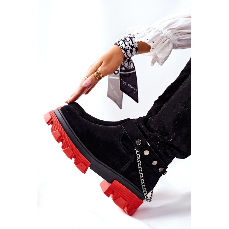 Lewski Shoes Ženske kožne čizme Lewski Crna antilop 2866 1