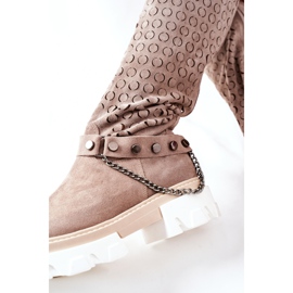 Lewski Shoes Ženske kožne čizme Lewski Cappuccino Suede 2866 smeđa 1